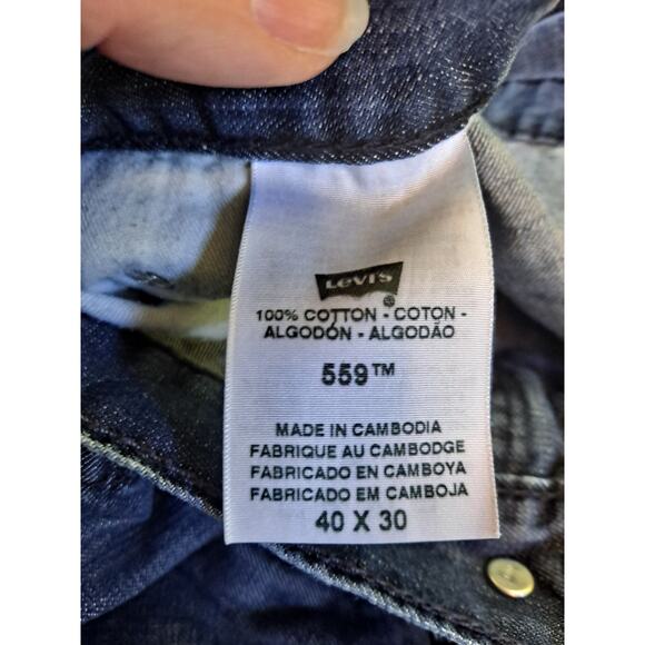 Levi's Relaxed Straight 559 Slightly Faded Blue Jeans Size 40x30 - Picture 2 of 4
